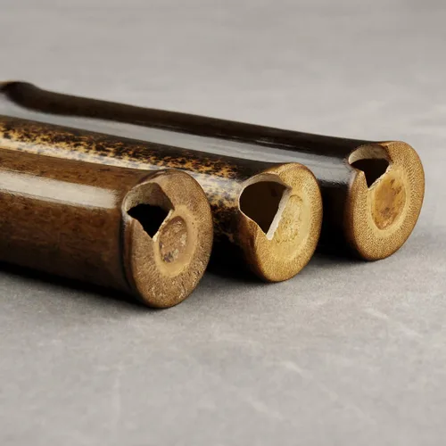 Vista 8 de Flauta de bambú vertical marrón original Instrumento musical chino tradicional Xiao