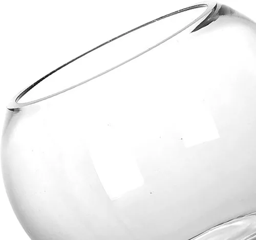 Vista 3 de ERINGOGO Jarrón de vidrio redondo de vidrio para peces, cuenco de acuario transparente para pecera Betta Goldfish Flower Florero de centro de mesa