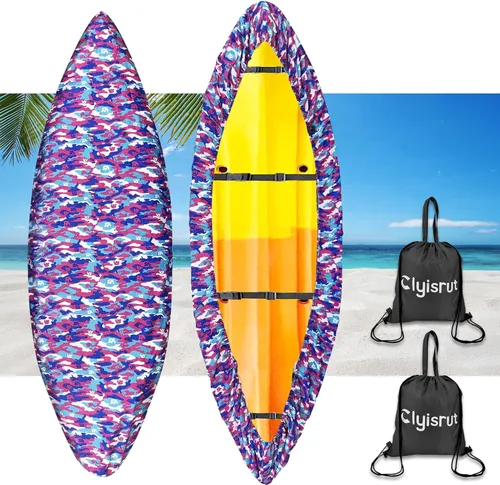 Vista 12 de Fundas impermeables para kayak de 10 a 16 pies para almacenamiento al aire libre, accesorios de cubierta de canoa, cubierta de lancha Oxford