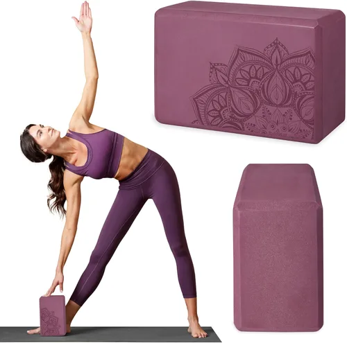 Gaiam Yoga Block - Supportive Latex-Free Eva Foam - Soft Non-Slip Surface with Beveled Edges for Yoga, Pilates, Meditation
