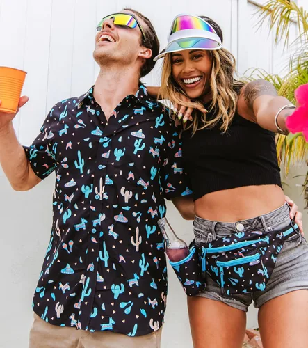 Vista 3 de Tipsy Elves - Camisas hawaianas para hombre, informales, de verano, para la playa, tela elástica con ajuste moderno
