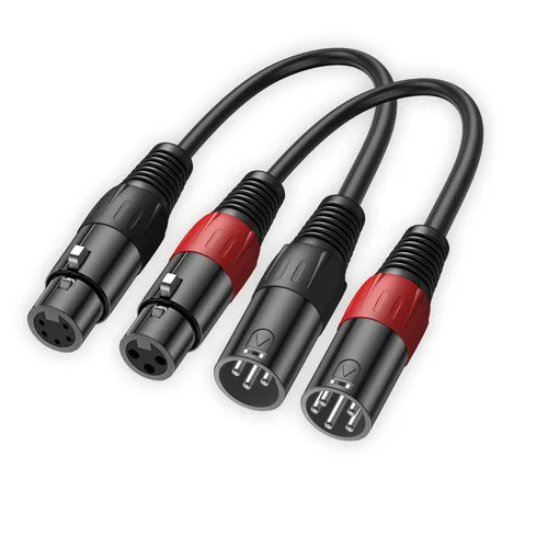 Vista 13 de LanSenSu Cable de enchufe XLR en ángulo recto XLR a recto, cable equilibrado de 90 grados hembra a macho recto de 3 pines a 3 pines