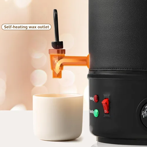 Vista 2 de OFFNOVA Derretidor de cera para hacer velas, olla grande de cera de 10 litros con boquilla de núcleo de calefacción y pantalla digital, ideal