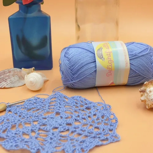 Vista 4 de JubileeYarn - Ovillo de hilo deliciosamente fino, 1.76 oz/madeja de rayón de bambú, color rosa polvo, 4 madejas