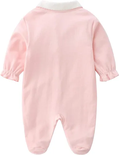 Vista 2 de Mameluco de una pieza para bebé de algodón suave con pies para bebés de 0 a 12 meses
