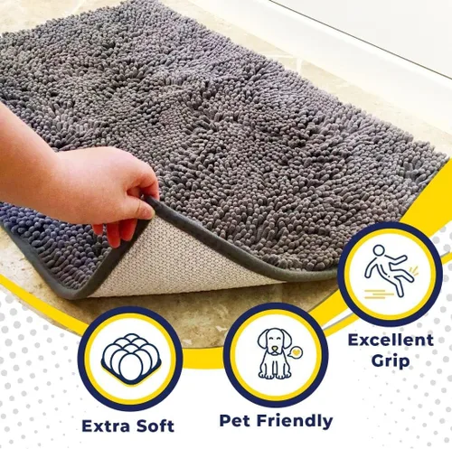 Vista 87 de Muddy Mat Tapete súper absorbente para interiores, de microfibra de secado rápido, antideslizante, para puerta principal, lavable a máquina
