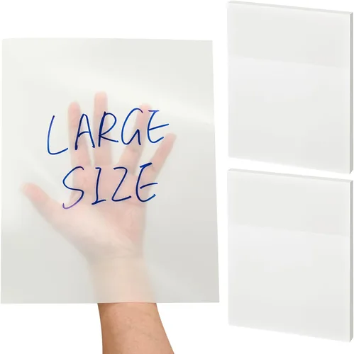 Vista 8 de Gueevin 100 Sheets 5.5 x 8 Inch Transparent Sticky Notes, Extra Large Clear Self Sticky Notes, 2 Pads Waterproof Jumbo Translucent Paper, Office
