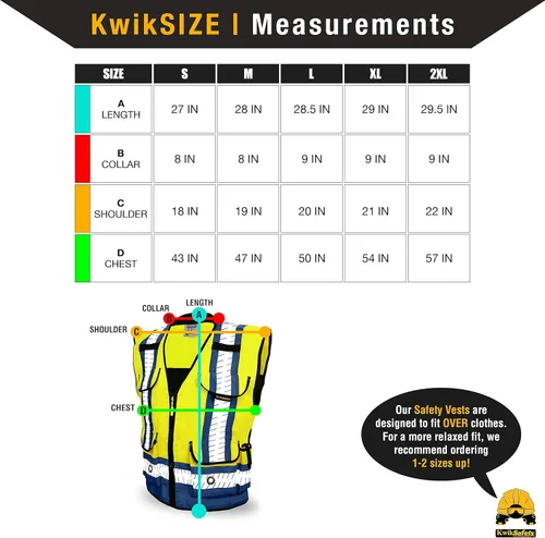 Vista 6 de KwikSafety GODFATHER SHERIFF - Chaleco de seguridad [amarillo/azul, pequeño] + paquete de casco de ala completa TORTOISE