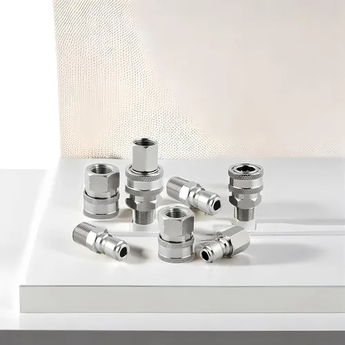 Vista 6 de Raincovo Lavadora a Presión de Conexión Rápida de 3/8 Pulgadas, Accesorios de Lavadora a Presión, Juego de Adaptadores de Acero Inoxidable, Rosca