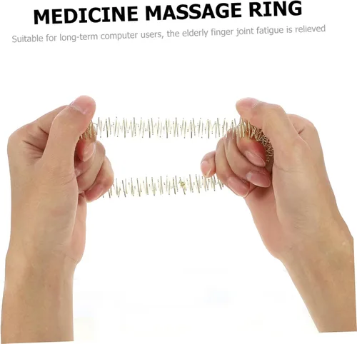 Vista 6 de 2 pulseras chinas, anillo de pulsera, brazaletes de muñeca, pulsera de masaje de muñeca, pulseras sensoriales puntiagudas, anillo de metal, anillo