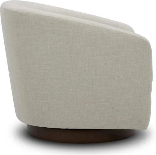 Vista 35 de CHITA - Silla giratoria decorativa, tapizada en terciopelo con certificación FSC, estilo barril, para sala de estar, completamente ensamblada