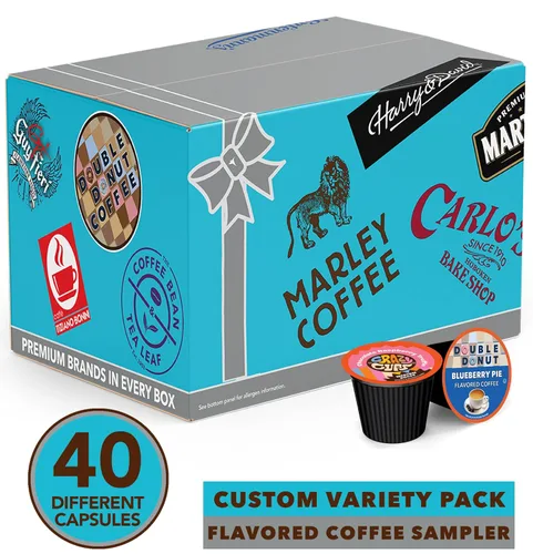 Vista 2 de Crazy Cups Paquete variado de cápsulas de café saborizadas, totalmente compatible con todas las cafeteras K Cups con sabor Keurig, muestra de café