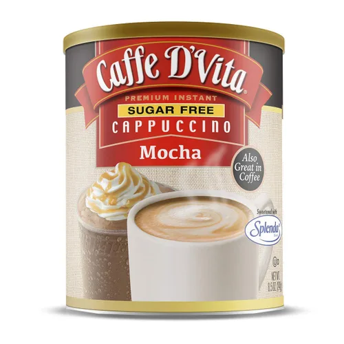 Vista 15 de Mezcla instantánea de cappuccino de chocolate blanco Caffe D'Vita - Polvo de chocolate blanco, sin gluten, sin colesterol, sin aceites hidrogenados