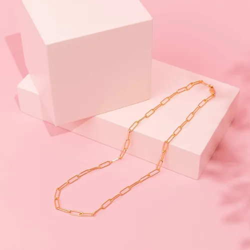 Vista 5 de PAVOI - Collar ajustable estilo bordillo con eslabones de clip, cuadrado, esfera, cuentas, serpentina, espina de pescado y fígaro, chapado en oro