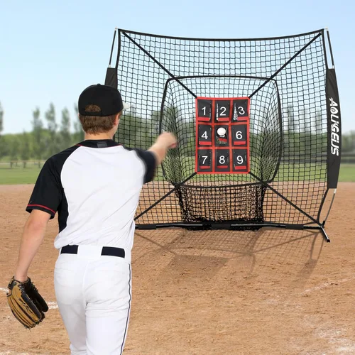 Vista 7 de Objetivo de zona de ataque ajustable para red de béisbol, almohadilla de lanzamiento numerada, objetivo de sóftbol de béisbol, práctica