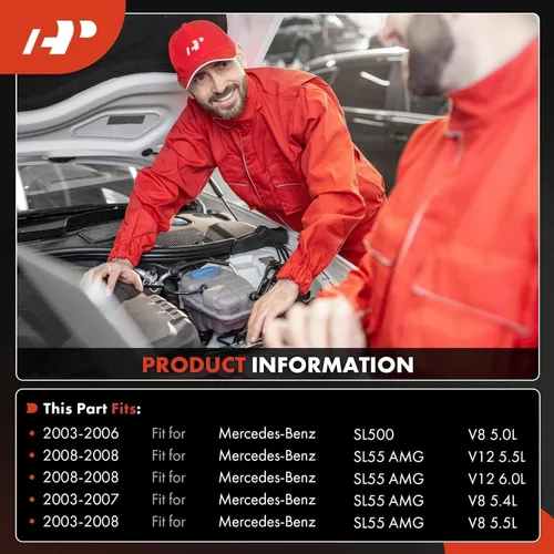 Vista 2 de A-Premium Compresor de aire acondicionado con embrague compatible con Mercedes-Benz SL500 2006-2006, SL55 AMG 2003-2008