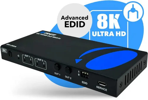 Vista 6 de OREI Interruptor de matriz HDMI 8K 2 x 2, conmutador con extractor de audio UltraHD soporta hasta 4K @ 120Hz IR EDID HDCP 2.3 - Control remoto