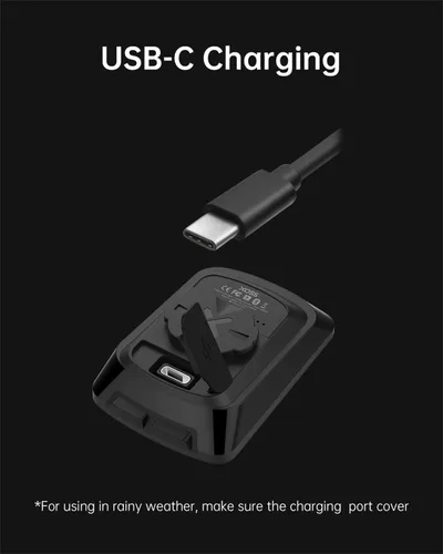 Vista 3 de XOSS G Gen2 - Computadora de bicicleta con GPS inalámbrica, Bluetooth IPX7, impermeable, velocímetro y odómetro de bicicleta recargable con pantalla