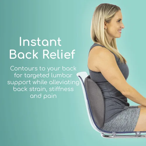 Vista 2 de Almohada para apoyo lumbar de Vive, cojín para respaldo lumbar para silla de oficina, auto, escritorio y computadora, almohadilla terapéutica