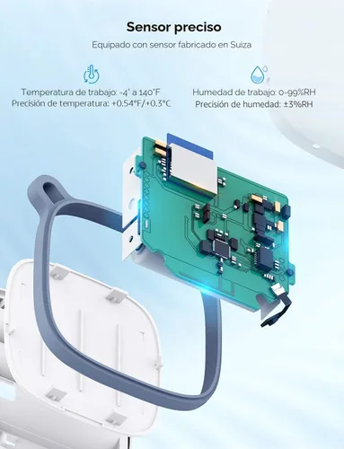 Vista 3 de Govee Termómetro higrómetro inteligente, sensor de temperatura y humedad WiFi con alerta de notificación de aplicaciones, 2 años de exportación
