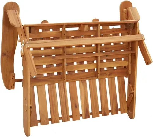 Vista 7 de Solid Acacia Wood Folding Adirondack Chair Set with Bench and Coffee Table for Outdoor Patio Garden Lounge
