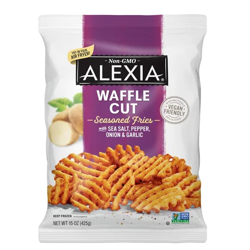 ALEXIA FOODS Papas fritas sazonadas con corte gofre, 15 onzas