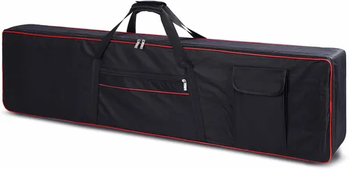 Vista 9 de Funda para teclado de 88 teclas, funda para piano con bolsa para teclado de 2 bolsillos, 600D Oxford duradero interior acolchado cobertura completa