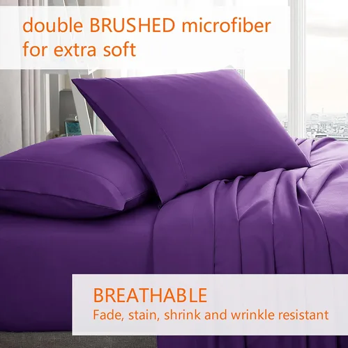 Vista 4 de American Home Collection Juego de 2 fundas de almohada de microfibra de doble cepillado, suaves y de fácil cuidado