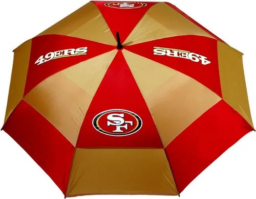 Team Golf NFL - Paraguas de golf de 62 pulgadas con funda protectora, diseño de doble toldo de protección contra el viento, botón de apertura