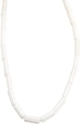 Cuentas de tubo de piedra natural de 0.15 x 0.51 pulgadas, cilindro de jaspe blanco, cuentas espaciadoras sueltas de cuarzo para hacer joyas,