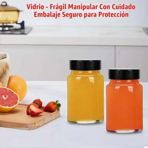 Vista 7 de Botellas pequeñas de vidrio transparente de 2 onzas con tapas, 12 botellas de boca ancha con tapas para chupitos de jengibre, jugo, poción 12 piezas