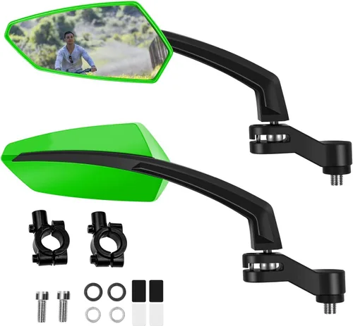 Vista 13 de Addmotor Espejos de bicicleta, 1 par de montaje para manillar de espejo de bicicleta, espejo giratorio ajustable de 360°, HD, espejo retrovisor