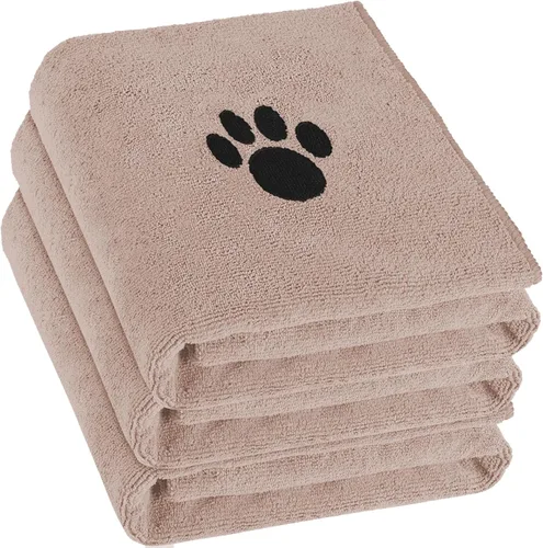 Vista 17 de Puomue Paquete de 3 Toallas de Microfibra para Perros para Secar Perros, Toalla de Aseo para Mascotas Súper Absorbente y Suave, 101.6 cm X 60 cm