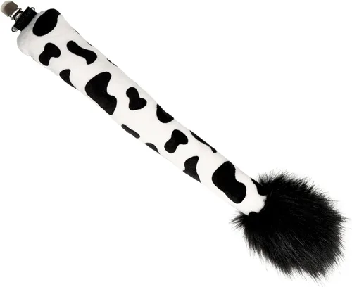 Vista 3 de Tequise Juego de diadema y cola de oreja de vaca, accesorios de disfraz con temática de animales, diadema de cuernos de vaca de terciopelo suave