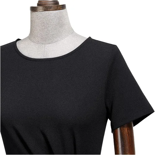 Vista 5 de AISIZE Vestido retro con cuello redondo y volantes para mujer