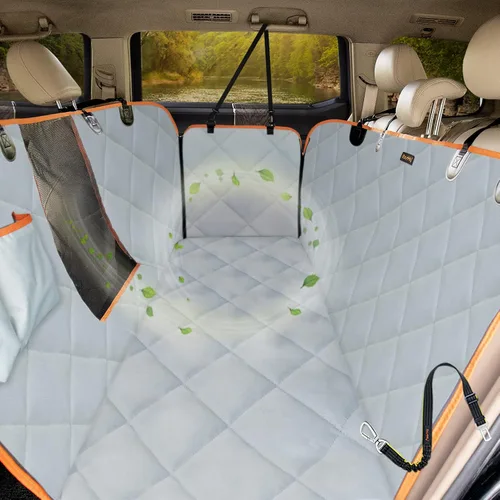 Vista 9 de iBuddy Funda de asiento para perro para asiento trasero, impermeable, protege tu vehículo de arañazos, pelo y suciedad, fácil de instalar y limpiar