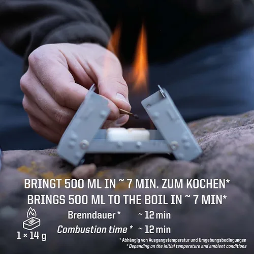 Vista 5 de Esbit Tabletas de combustible sólidas sin humo de 0.49 oz de 1300 grados para mochileros, campamentos y preparación de emergencia