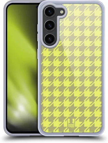 Vista 8 de Head Case Designs Black Houndstooth-Patterns Gel Case [Military Grade Protection] Compatible with Samsung Galaxy S23+ 5G and Compatible with MagSafe