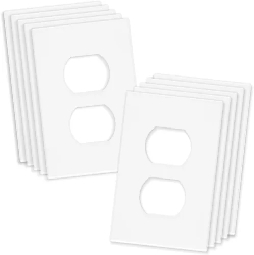 Vista 9 de Placas decorativas de pared de 2 segmentos sin tornillos, cubierta de placa frontal termoplástica irrompible para interruptor de toma de receptáculo