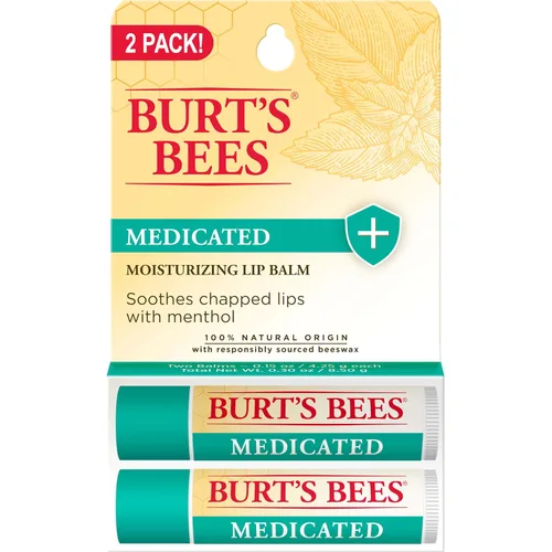 Vista 7 de Burt's Bees Bálsamo labial medicado, con aceite de eucalipto y mentol, sin tinte, cuidado de labios de origen natural, 2 tubos, 0.15 onzas.
