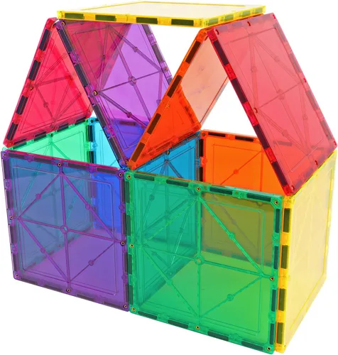 12 piezas de azulejos magnéticos grandes, placas base magnéticas jumbo, bloques de construcción magnéticos STEM para niños