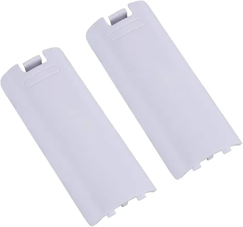 Vista 5 de Cubierta de la batería del mando a distancia Wii, paquete de 2 contraportadas de repuesto para Nintendo Wii U Remote - Blanco