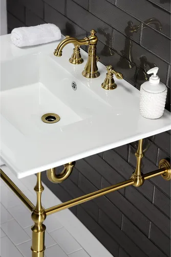 Vista 7 de Fauceture FSC1973ACL American Classic Grifo de Baño Extendido con Pop-Up de Latón, Latón Cepillado Cobrizo cepillado