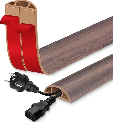 Vista 12 de Cubierta de Cable de Piso para Cables en el Suelo, Ocultador de Cables Autoadhesivo para Piso, Gestión de Cables de Piso, Cubiertas de Alambre