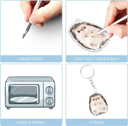 Vista 5 de Warckon 50 hojas de plástico retráctiles, hojas de película retráctil de papel de arte retráctil, esmerilado Ruff n' Ready para manualidades