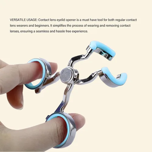 Vista 3 de Lenses - Estirador de párpados con lente de precisión mejorada de acero inoxidable con estuche de almacenamiento (azul)