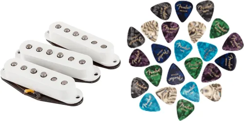 Vista 16 de Fender Paquete de pastillas Stratocaster silenciosas Gen 4 con cable de instrumento