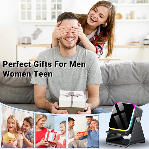 Vista 12 de Altavoz de inducción con soporte para teléfono 5 en 1 Audio inalámbrico de inducción Bluetooth para iPhone Android Altavoz con amplificador con luz