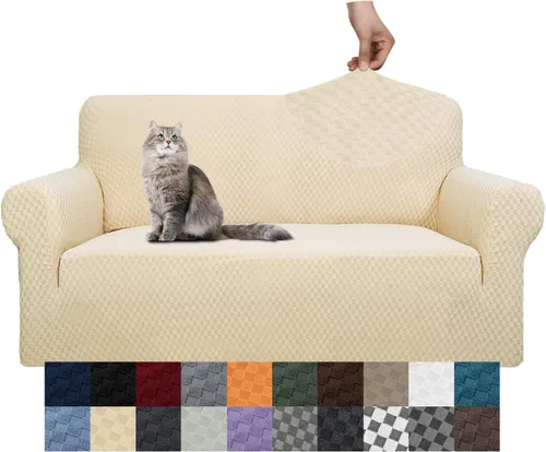 Vista 51 de YEMYHOM - Funda para sofá con diseño de jacquard, funda de gran elasticidad para sala de estar, funda de sillón a prueba de perros y gatos