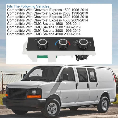 Vista 3 de Módulo de control climático del calentador de A/C delantero Compatible con 1996-2014 Chevrolet Express 1500 GMC Savana 1500 1996-2020 Chevrolet
